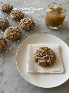 Delightfully Spiced Coffee Cake Cookies with Crunchy Crumble and Sweet Vanilla Drizzle