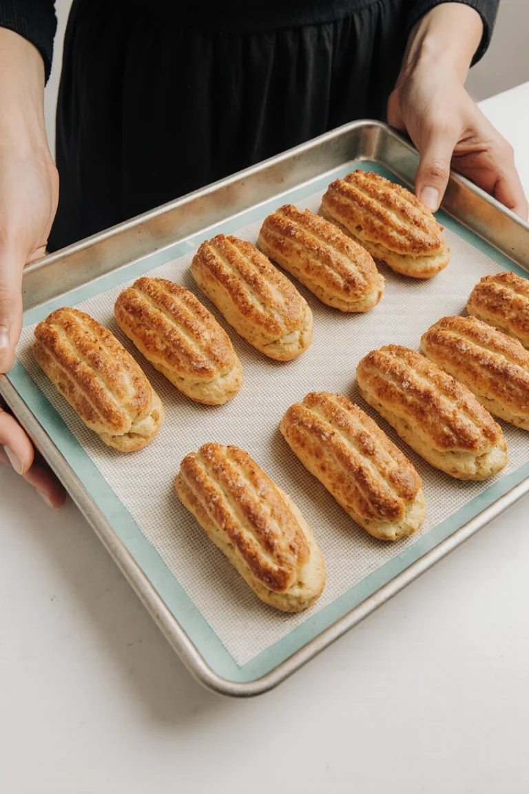 Golden Baked Eclairs with Silky Custard Filling: A Classic French Delight Made Easy