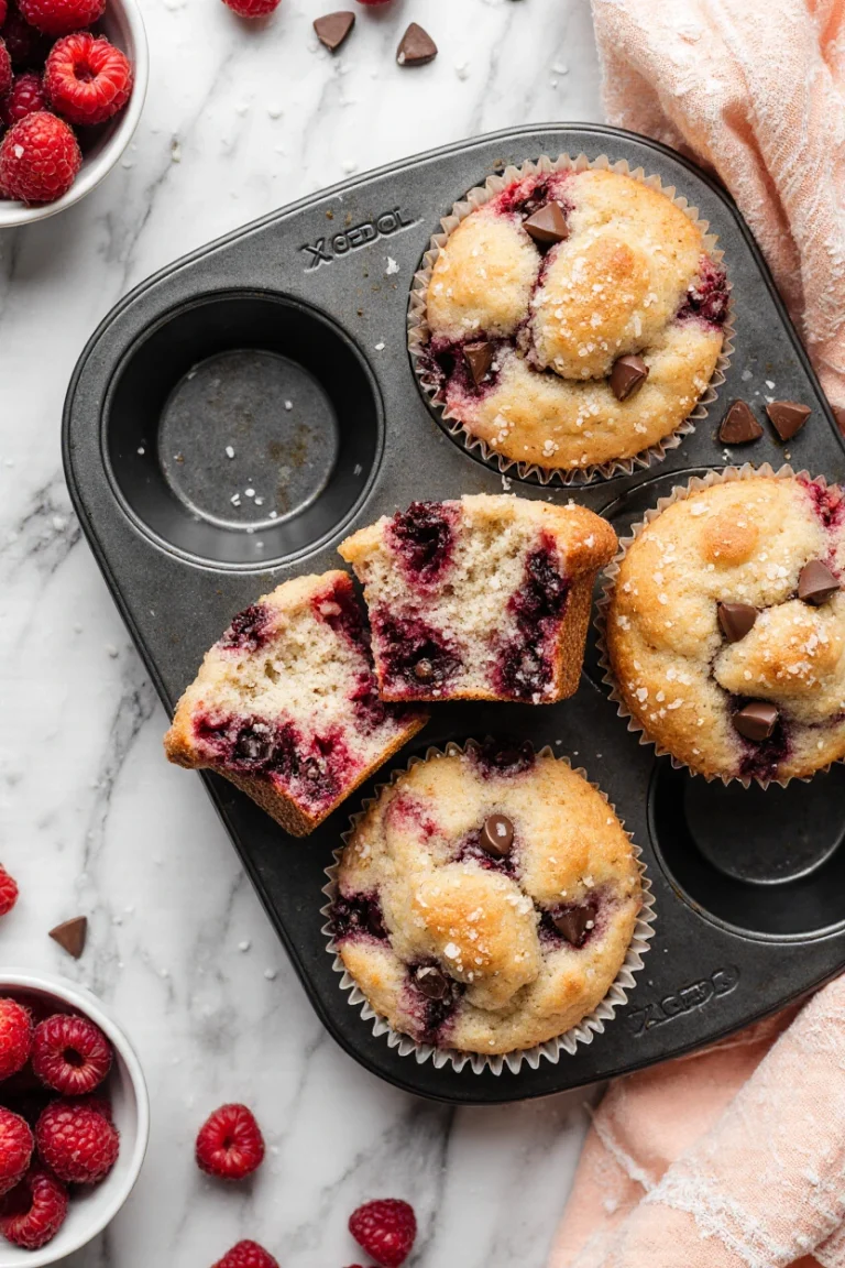 Bakery-Style Raspberry Chocolate Chip Muffins: Big, Bold, and Bursting with Flavor