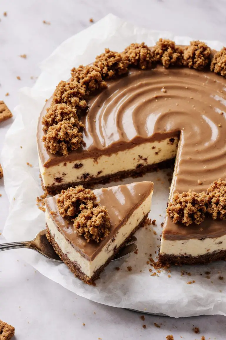 No-Bake Biscoff Cheesecake with Double Cookie Crust