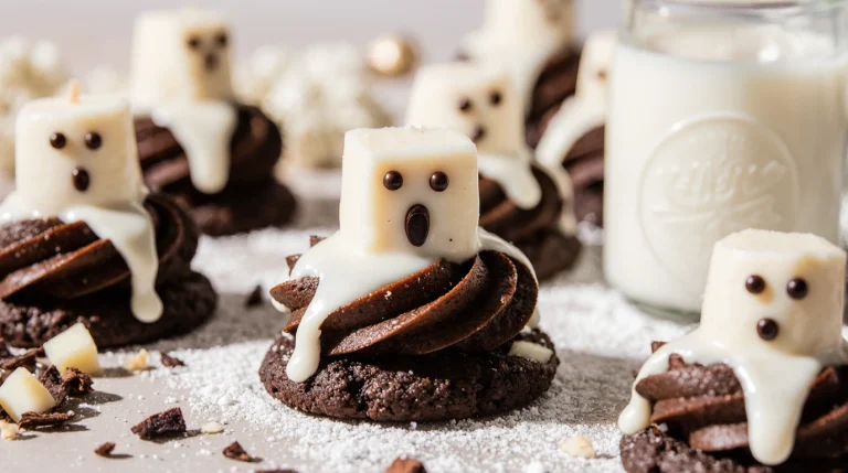 Spooky Ghost Marshmallow Cookies