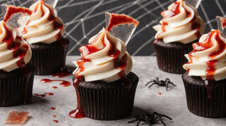 Spooky Broken Glass Cupcakes with Edible Blood