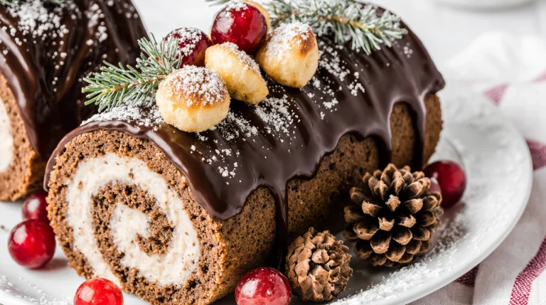 Elegant Holiday Yule Log Cake (Bûche De Noël)