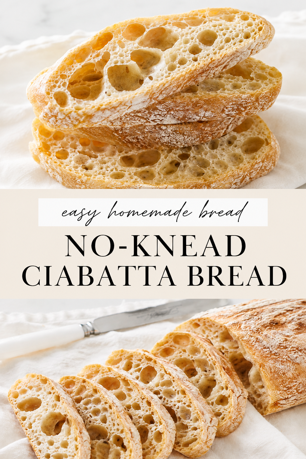 Bakery-Style No-Knead Ciabatta Bread